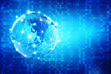  İnternet ikili veri kodu hesaplama veya iletim süreci, İnternet veri iletimi, İkili Kod Arkaplanı, Dijital Soyut Teknoloji arkaplanı