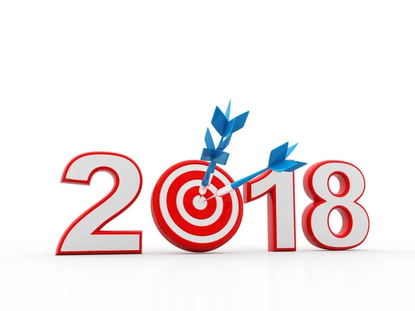 Illustration 2018 Year Sign Arrow Target — Stock Photo, Image