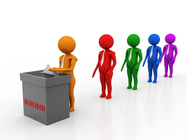 Les Électeurs Insèrent Enveloppe Dans Urne Concept Élection Vote Vote — Photo
