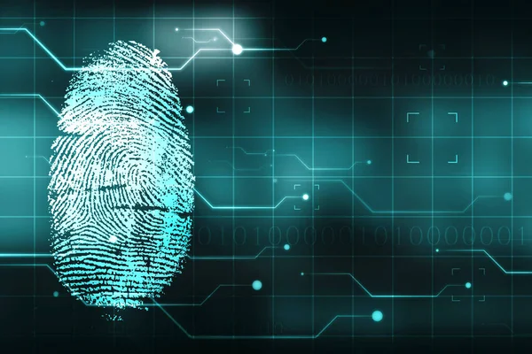 Cyber Ασφάλεια Και Ψηφιακές Γραμμές Αφηρημένα Δακτυλικά Αποτυπώματα Αφηρημένη Έννοια — Φωτογραφία Αρχείου