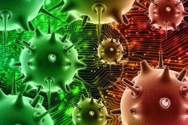 Rendering Virus Bacteria Cells Digital Background — Stock Photo, Image
