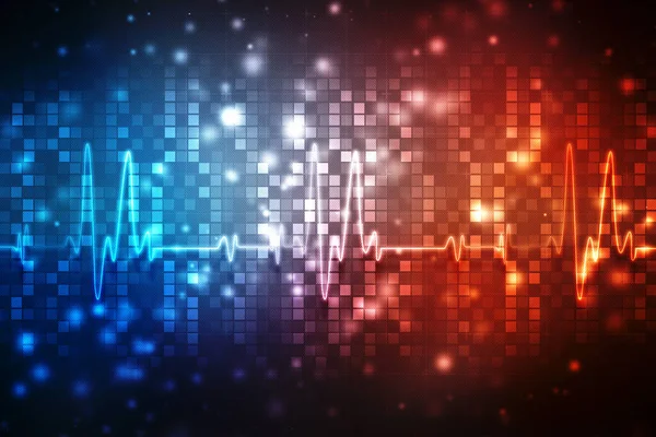 Blue Heart pulse monitor with signal. Heart beat icon, medical and health care background. vector background