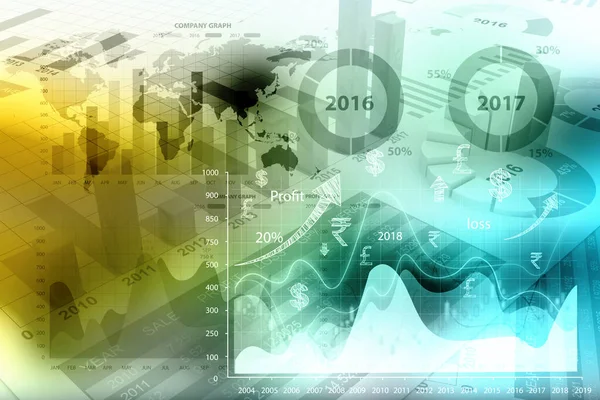 株式市場のチャート ビジネスグラフの背景 財務の背景 — ストック写真