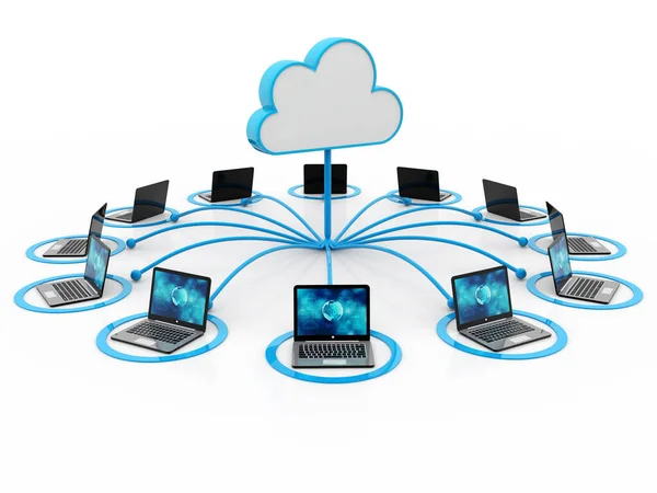 Koncepcja Przetwarzania Chmurze Białym Tle Tło Koncepcji Technologii Internetu Chmurze — Zdjęcie stockowe