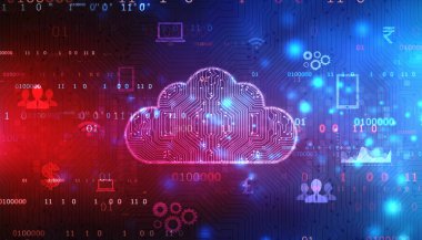 Bulut hesaplama, Bulut Hesaplama Konsepti, Bulut hesaplama teknolojisi internet kavramının 2d illüstrasyonu