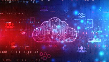 Bulut hesaplama, Bulut Hesaplama Konsepti, Bulut hesaplama teknolojisi internet kavramının 2d illüstrasyonu