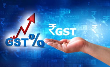 3d Görüntü GST Vergi Hindistan İş arka planında izole