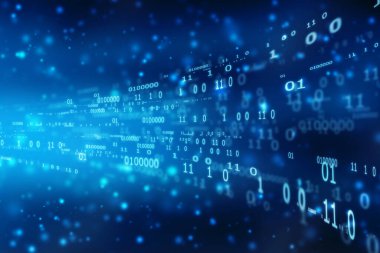 İkili Kod Arkaplan, Dijital Soyut Teknoloji arka planı, teknoloji arka planında ikili kod formatında bir ve sıfır numaralı metin akışı. Dijital Soyut Teknoloji arkaplanı