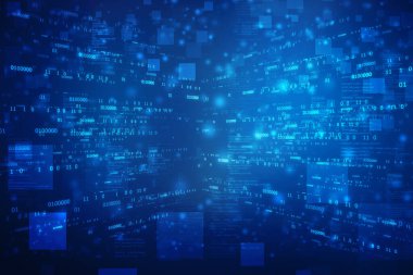 İkili Kod Arkaplan, Dijital Soyut Teknoloji arka planı, teknoloji arka planında ikili kod formatında bir ve sıfır numaralı metin akışı. Dijital Soyut Teknoloji arkaplanı