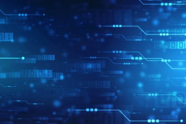 İkili Kod Arkaplan, Dijital Soyut Teknoloji arka planı, teknoloji arka planında ikili kod formatında bir ve sıfır numaralı metin akışı. Dijital Soyut Teknoloji arkaplanı