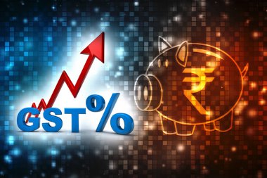 3d Görüntü GST Vergi Hindistan İş arka planında izole