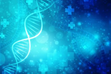 DNA yapısı, soyut tıbbi ve sağlık geçmişi, soyut teknoloji bilim konsepti yüksek teknoloji mavi arka planda DNA fütüristik 