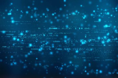 İnternet ikili veri kodu hesaplama veya iletim süreci, İnternet veri iletimi, İkili Kod Arkaplanı, Dijital Soyut Teknoloji arkaplanı