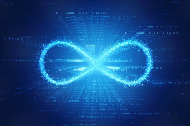 İkili dijital arkaplanda sonsuzluk sembolü