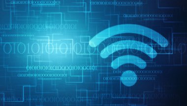 2d illüstrasyon WiFi sembolü işareti, WiFi İnternet Ağ Bağlantısı Arkaplanı