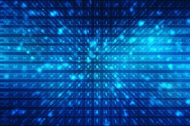 İkili Kod Arkaplan, Dijital Soyut Teknoloji arka planı, teknoloji arka planında ikili kod formatında bir ve sıfır numaralı metin akışı. Dijital Soyut Teknoloji arkaplanı