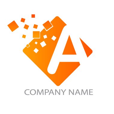 A harfi logo tasarım şablonu vektör çizimi