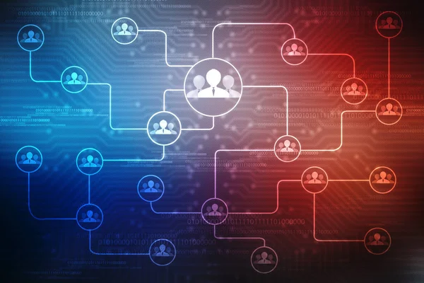 Business Network Concept Background, Social Networks ve etkileşim konsepti. Karışık ortam, Dijital Soyut Teknoloji arka planı, Sosyal bağlantı ve ağ konsepti
