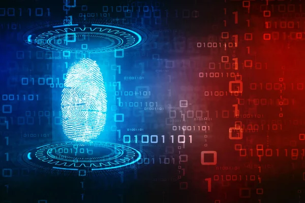Sistema Identificación Escaneo Huellas Dactilares Autorización Biométrica Concepto Seguridad Empresarial —  Fotos de Stock