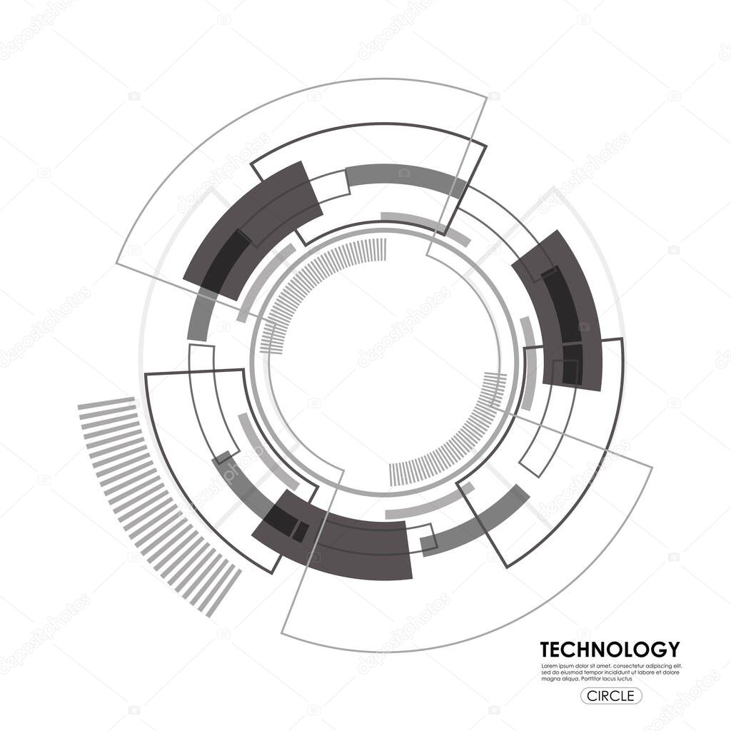 Abstract Digital Future Technology Circle background. Interface and geometric design. Vector illustration
