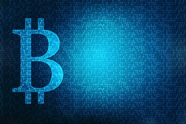 Concepto Financiero Con Símbolo Bitcoins Cripto Moneda Concepto Negocio Fondo — Foto de Stock
