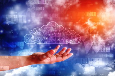 Bulut hesaplama teknolojisi internet konsepti, yenilikçi ağ arka planı, gelecekçi ve teknoloji arka planı