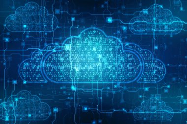 Bulut hesaplama teknolojisi internet konsepti, yenilikçi ağ arka planı, gelecekçi ve teknoloji arka planı