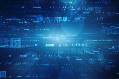 İkili Kod Arkaplan, Dijital Soyut Teknoloji arka planı, teknoloji arka planında ikili kod formatında bir ve sıfır numaralı metin akışı. Dijital Soyut Teknoloji arkaplanı