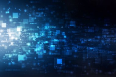 İkili Kod Arkaplan, Dijital Soyut Teknoloji arka planı, teknoloji arka planında ikili kod formatında bir ve sıfır numaralı metin akışı. Dijital Soyut Teknoloji arkaplanı