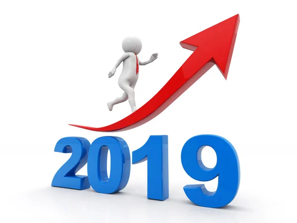 Business Graph Arrow 2019 Symbol Represents Growth New Year 2019 — Stock Photo, Image