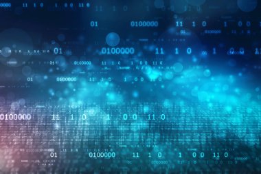 İkili Kod Arkaplan, Dijital Soyut Teknoloji arka planı, teknoloji arka planında ikili kod formatında bir ve sıfır numaralı metin akışı. Dijital Soyut Teknoloji arkaplanı