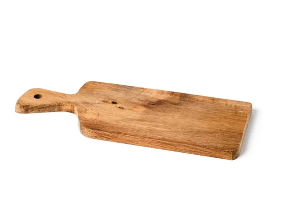 Wooden chopping board with handles and hanging hole. isolated — Stock Photo, Image