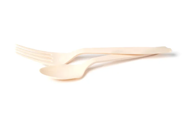 Plastic cutlery. Fork spoon. isolate — Stock Photo, Image