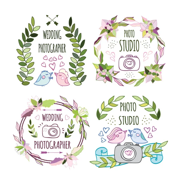 Bir logo fotoğraf oluşturmak için el çizilmiş elemanları