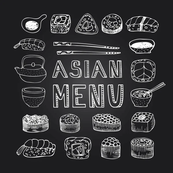 Poster menu Asia - Stok Vektor