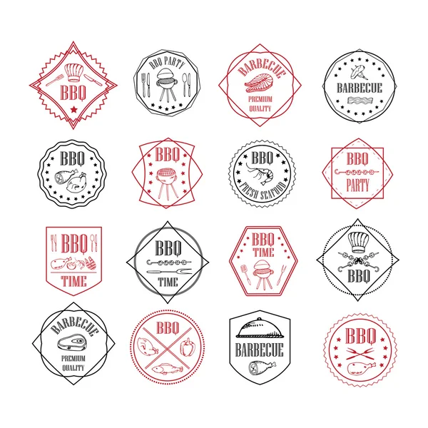 Illustration set of BBQ labels — Stock Vector
