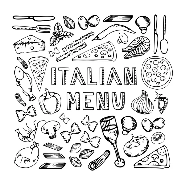 餐厅、 咖啡厅意大利菜单 — 图库矢量图片