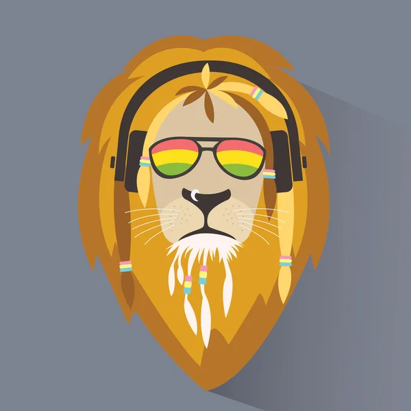 Lion reggae symbol — Stock Vector