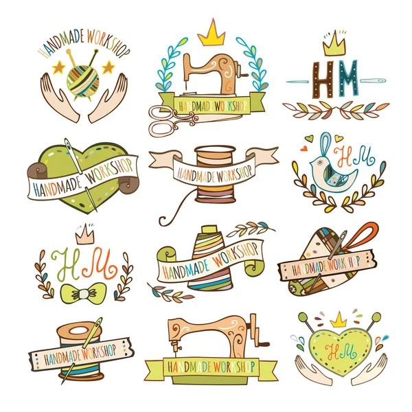 Elle çizilmiş logolar kümesi