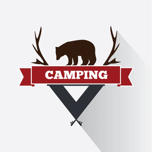 Design de logotipo de acampamento — Vetor de Stock