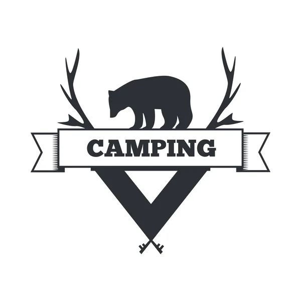 Design de logotipo de acampamento — Vetor de Stock