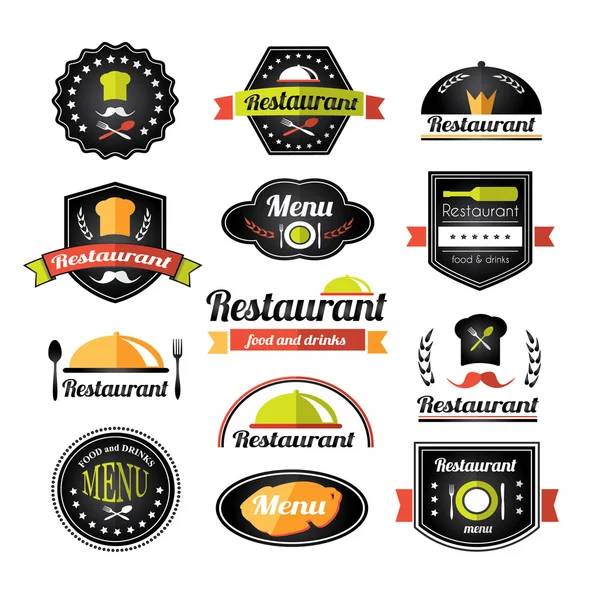 Restauracja retro zestaw logotypów — Wektor stockowy