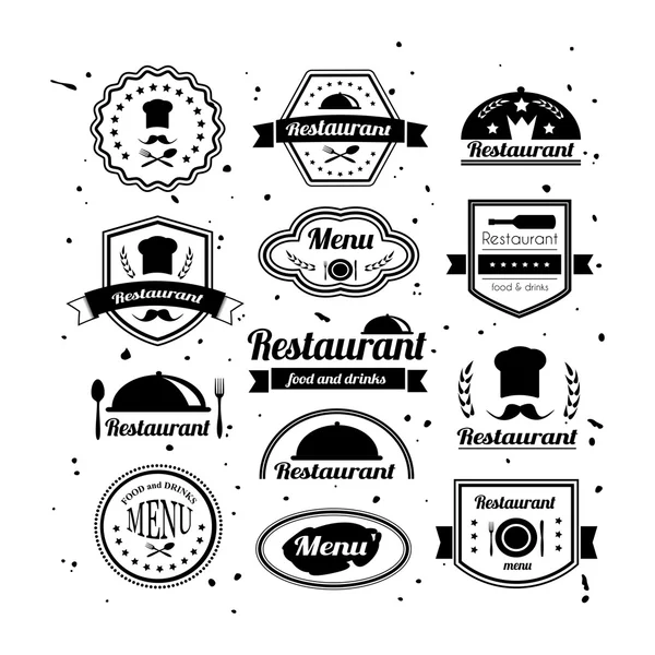 Retro Restoran Logotype seti.