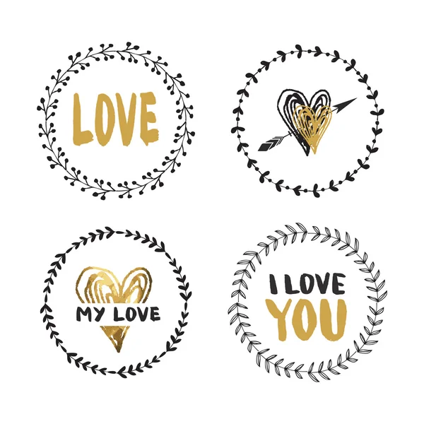 Çiçek çelenk vektör Set.