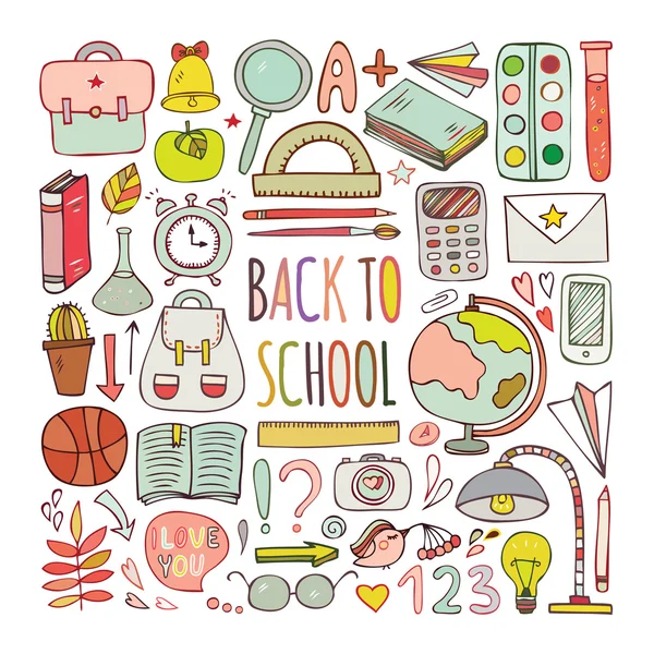 geri okul büyük set doodles