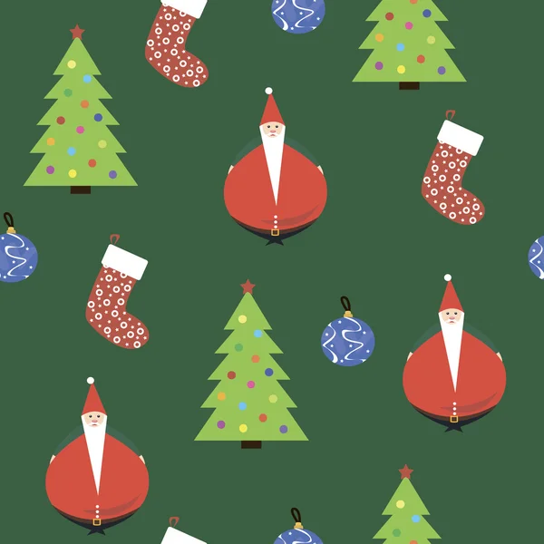 Lo sfondo con l'immagine di Babbo Natale, alberi di Natale, g — Vettoriale Stock