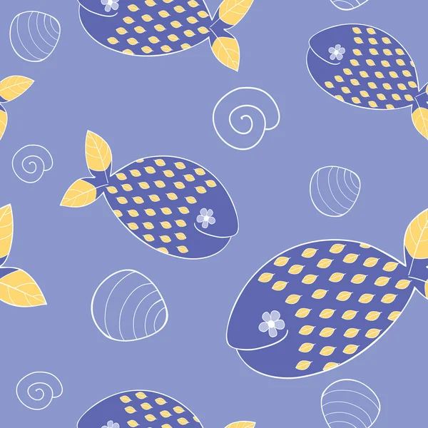 Whale seamless pattern — Stock Vector
