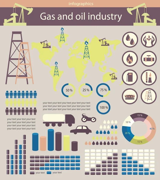 Industria del gas y del petróleo — Vector de stock
