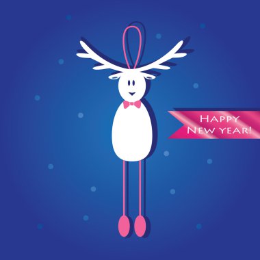 komik geyik resmi sevimli Noel kartı