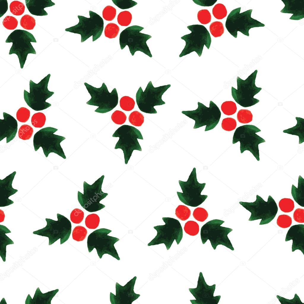 Watercolour seamless pattern background for Christmas